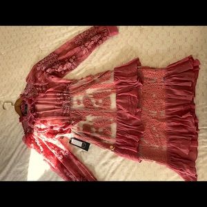 Sorrvar G “Marina” Pink Dusty Cedar Lace Dress